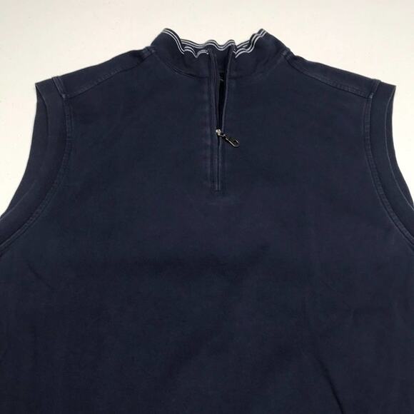 GREG NORMAN GOLF Men’s XL Blue Cotton Shark Vest - Picture 1 of 5